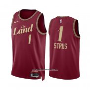 Camiseta Cleveland Cavaliers Max Strus #1 Ciudad 2023-24 Rojo