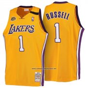Camiseta Los Angeles Lakers D'Angelo Russell #1 Retro 1999-00 Amarillo