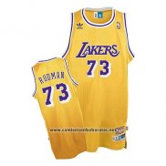 Camiseta Los Angeles Lakers Dennis Rodman Retro Amarillo