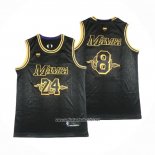Camiseta Los Angeles Lakers Kobe Bryant #24 8 Black Mamba Negro