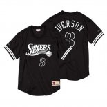 Camiseta Manga Corta Philadelphia 76ers Allen Iverson #3 Negro