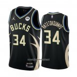 Camiseta Milwaukee Bucks Giannis Antetokounmpo #34 Statement 2022-23 Negro