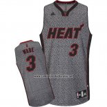Camiseta Moda Estatica Miami Heat Dwyane Wade #3 Gris