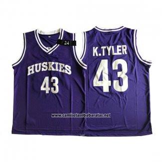 Camiseta NCAA Huskies Kenny Tyler #43 Violeta