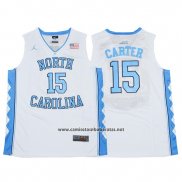 Camiseta NCAA North Carolina Tar Heels Vince Carter #15 Blanco