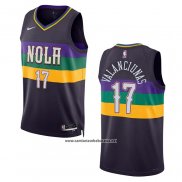 Camiseta New Orleans Pelicans Jonas Valanciunas #17 Ciudad 2022-23 Violeta
