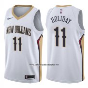 Camiseta New Orleans Pelicans Jrue Holiday #11 Association 2017-18 Blanco