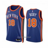 Camiseta New York Knicks Isaiah Roby #18 Ciudad 2023-24 Azul