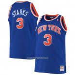 Camiseta New York Knicks John Starks #3 Mitchell & Ness Hardwood Classics Azul