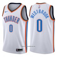 Camiseta Oklahoma City Thunder Russell Westbrook #0 2017-18 Blanco