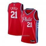 Camiseta Philadelphia 76ers Joel Embiid #21 Statement 2020-21 Rojo