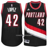 Camiseta Portland Trail Blazers Robin Lopez #42 Negro