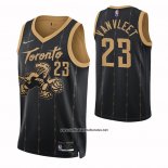 Camiseta Toronto Raptors Fred Vanvleet #23 Ciudad 2021-22 Negro