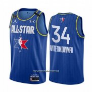 Camiseta All Star 2020 Milwaukee Bucks Giannis Antetokounmpo #34 Azul
