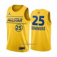 Camiseta All Star 2021 Philadelphia 76ers Ben Simmons #25 Oro
