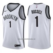 Camiseta Brooklyn Nets D'angelo Russell #1 Association 2017-18 Blanco