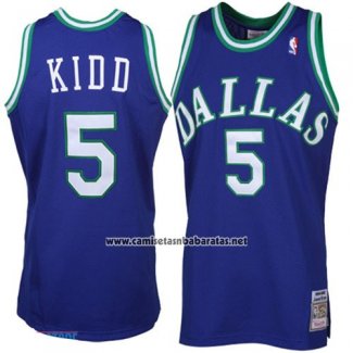 Camiseta Dallas Mavericks Jason Kidd #5 Retro Azul