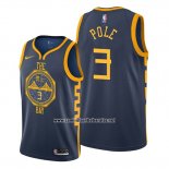 Camiseta Golden State Warriors Jordan Poole #3 Ciudad Azul