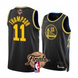 Camiseta Golden State Warriors Klay Thompson #11 Ciudad 2022 NBA Finals Negro