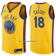 Camiseta Golden State Warriors Omri Casspi #18 Chinese Heritage Ciudad 2017-18 Amarillo