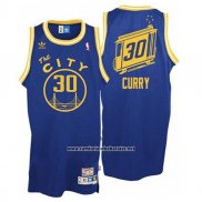 Camiseta Golden State Warriors Stephen Curry #30 Retro City Bus Azul