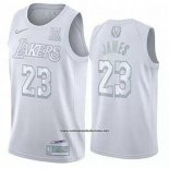 Camiseta Los Angeles Lakers LeBron James #23 MVP Blanco
