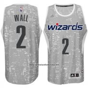 Camiseta Luces De La Ciudad Washington Wizards John Wall #2 Gris