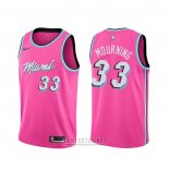 Camiseta Miami Heat Alonzo Mourning #33 Earned Rosa