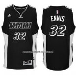 Camiseta Miami Heat James Ennis #32 Negro Blanco