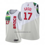 Camiseta Milwaukee Bucks Pau Gasol #17 Earned Crema