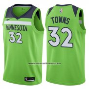 Camiseta Minnesota Timberwolves Karl-Anthony Towns #32 Statement 2017-18 Verde