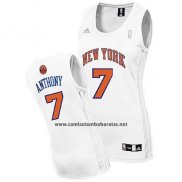 Camiseta Mujer New York Knicks Carmelo Anthony #7 Blanco