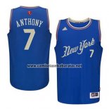 Camiseta Navidad 2015 New York Carmelo Anthony #7 Azul