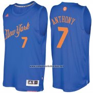 Camiseta Navidad 2016 New York Knicks Carmelo Anthony #7 Azul