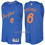 Camiseta Navidad 2016 New York Knicks Kristaps Porzingis #6 Azul