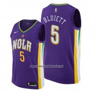 Camiseta New Orleans Pelicans Trevon Bluiett #5 Ciudad Edition Violeta