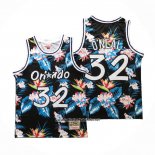 Camiseta Orlando Magic Shaquille O'neal #32 Floral Fashion Negro