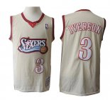 Camiseta Philadelphia 76ers Allen Iverson Retro #3 Crema