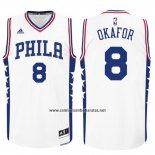 Camiseta Philadelphia 76ers Jahlil Okafor #8 Blanco