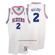 Camiseta Philadelphia 76ers Moses Malone #2 Retro Blanco