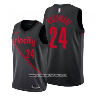 Camiseta Portland Trail Blazers Kent Bazemore #24 Ciudad 2019 Negro