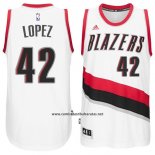 Camiseta Portland Trail Blazers Robin Lopez #42 Blanco