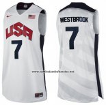 Camiseta USA 2012 Russell Westbrook #7 Blanco