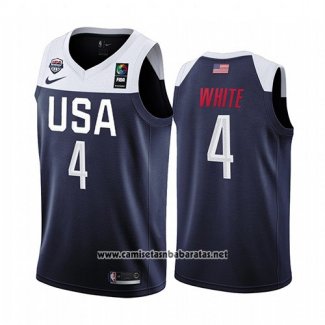 Camiseta USA Derrick Blanco #4 2019 FIBA Basketball World Cup Azul