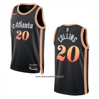 Camiseta Atlanta Hawks John Collins #20 Ciudad 2022-23 Negro