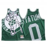 Camiseta Boston Celtics Jayson Tatum #0 Mitchell & Ness Big Face Verde