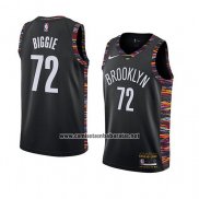 Camiseta Brooklyn Nets Biggie #72 Ciudad 2018-19 Negro