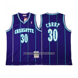 Camiseta Charlotte Hornets Dell Curry #30 Retro Violeta