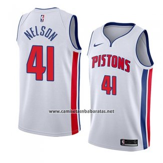 Camiseta Detroit Pistons Jameer Nelson #41 Association 2017-18Blanco