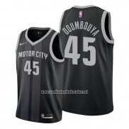 Camiseta Detroit Pistons Sekou Doumbouya #45 Ciudad 2019-20 Negro